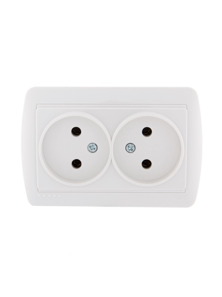 Розетка двойная б/з Lezard Demet 711-0200-128