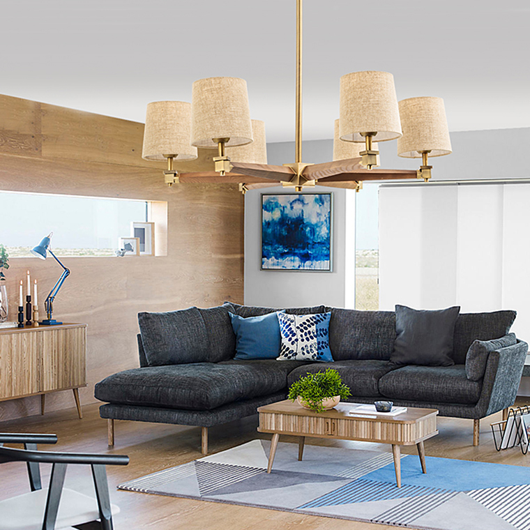 Люстра на штанге ImperiumLoft Stavra Jorgenson White/Dark Wood 203574-26