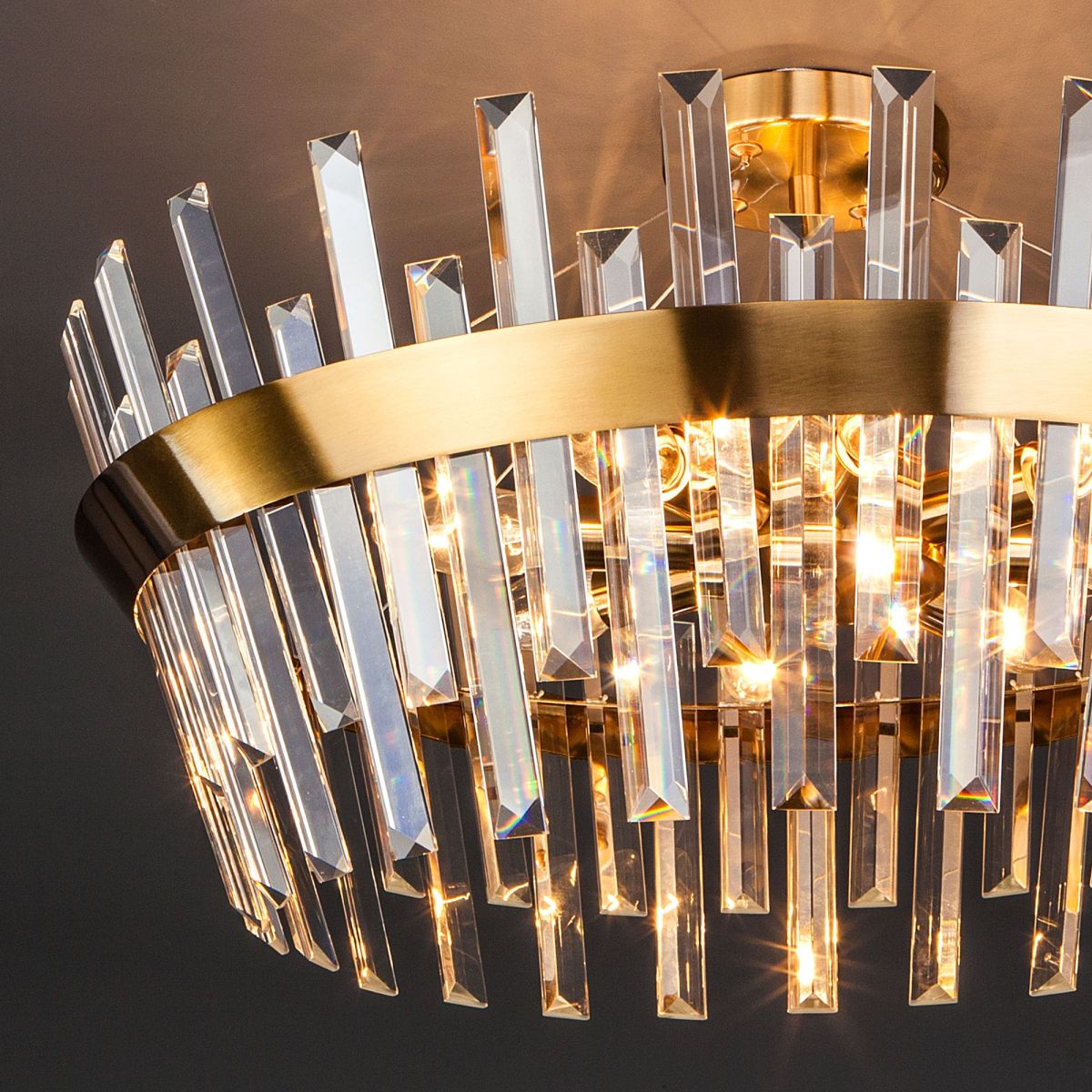 Потолочная люстра Eurosvet Steccato 10111/8 золотая бронза/прозрачный хрусталь Strotskis Smart a047843