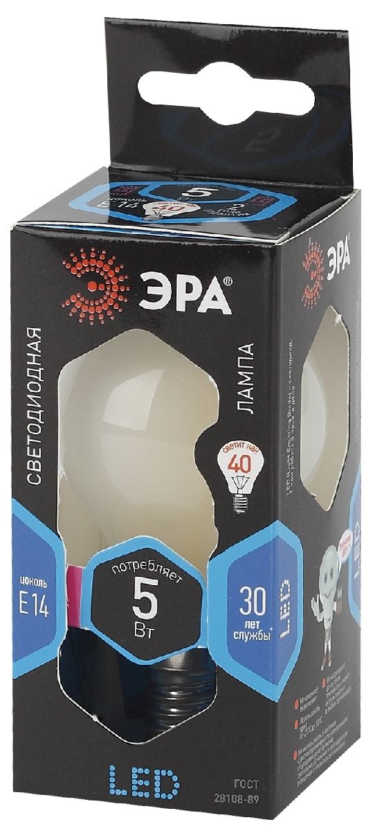 Лампа светодиодная Эра E14 5W 4000K F-LED P45-5W-840-E14 frost Б0027930