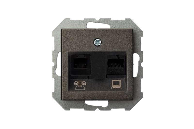 Розетка телефонная и компьютерная (RJ11+RJ45) Liregus Epsilon 28-115