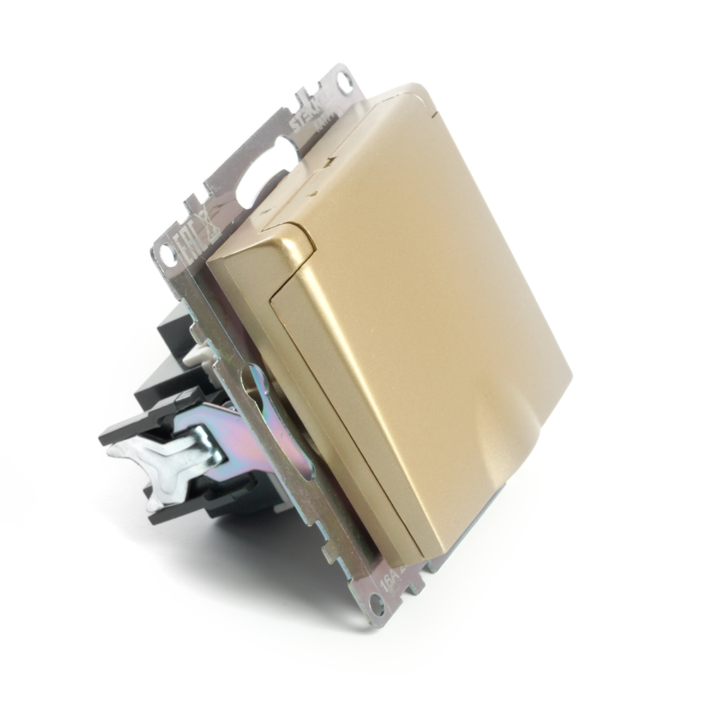 Розетка 1-местная с/з с защитной шторкой Stekker Катрин GLS16-7112-08 49222