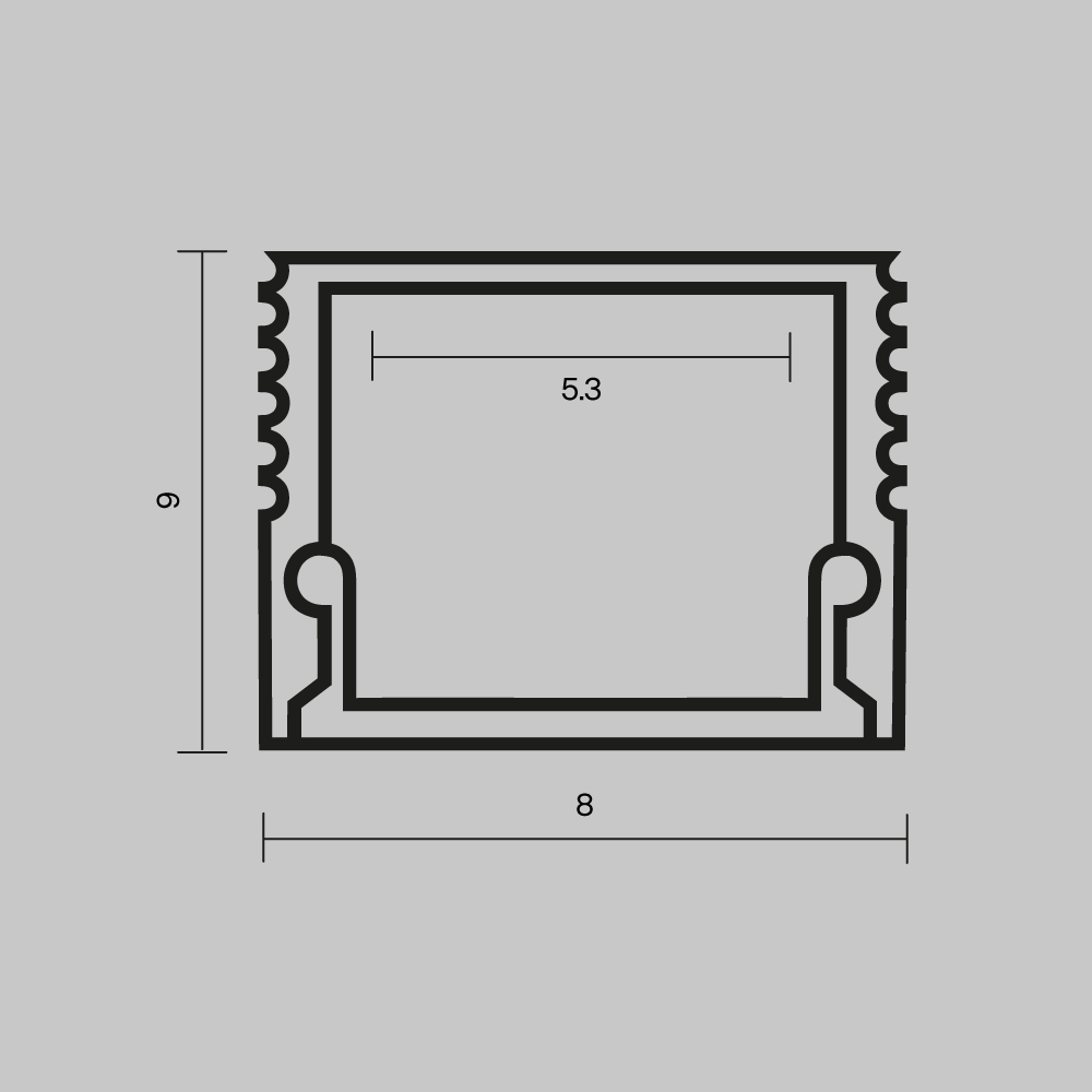 Алюминиевый профиль накладной Maytoni Led Strip ALM-0809-B-2M 631002