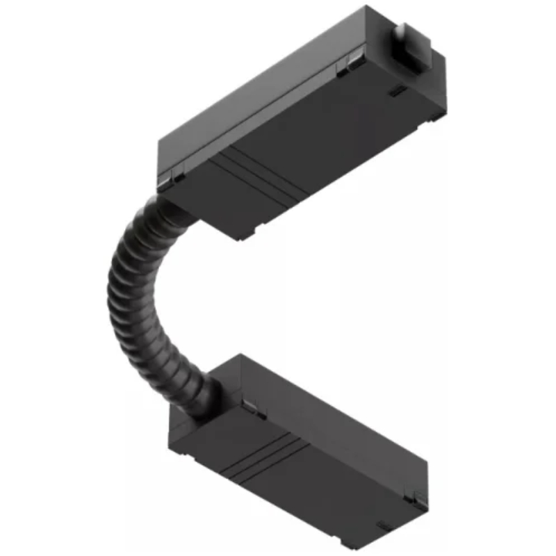Трековый угловой коннектор (гибкий) EKS COLIBRI 220V чёрный, 100 шт/кор 0У-00001342