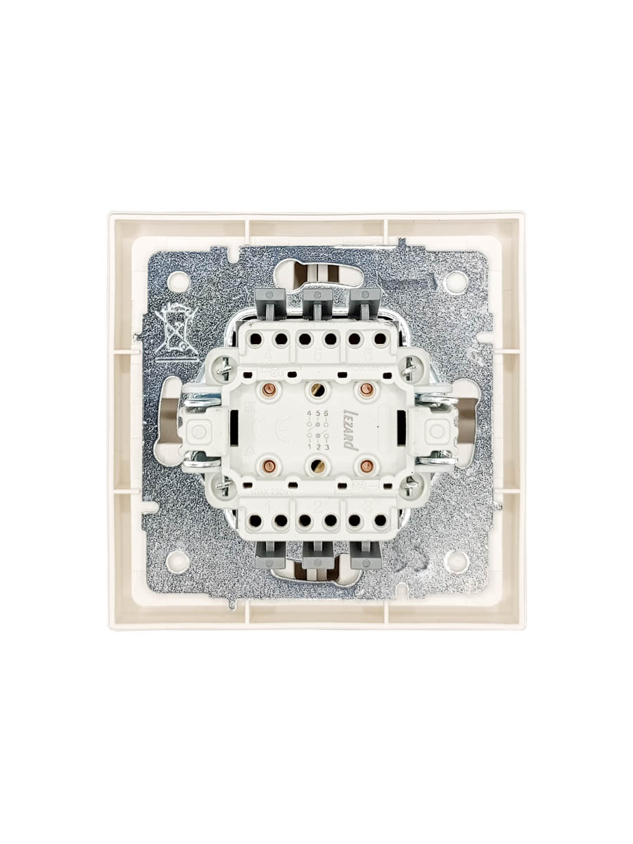 Выключатель проходной 2-ой слоновая кость безвинтовой зажим/клемма Lezard Zima 704-9088-106QC