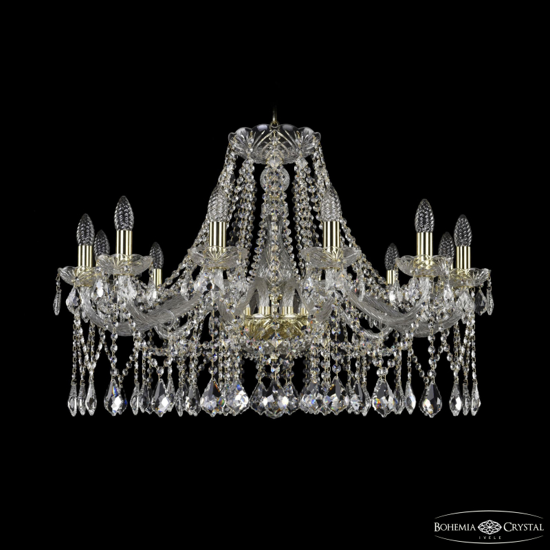Подвесная люстра Bohemia Ivele Crystal 1413/12/300 G Leafs