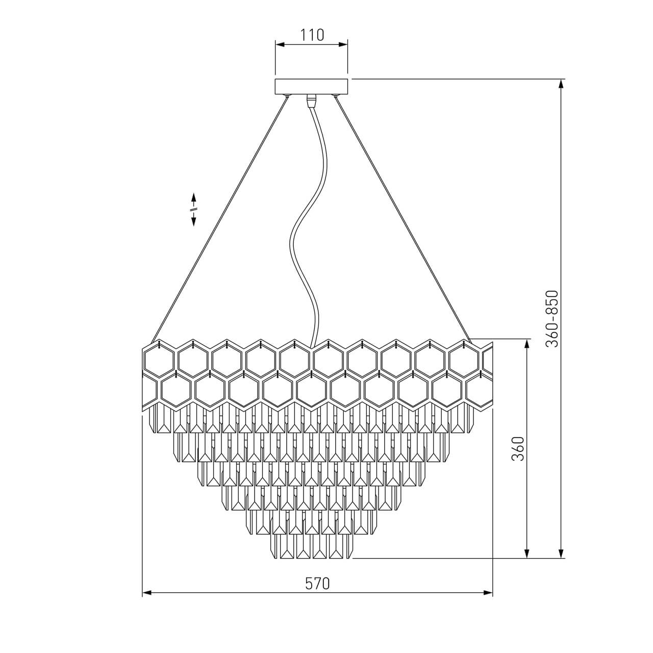 Подвесная люстра Eurosvet Ariana 10124/8 хром/прозрачный хрусталь Strotskis Smart (10113/8)