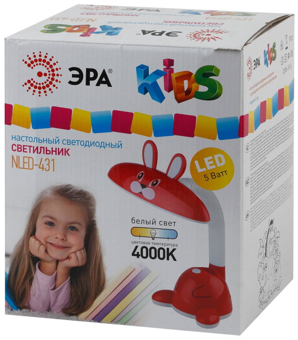 Настольная лампа Эра NLED-431-5W-R Б0019776