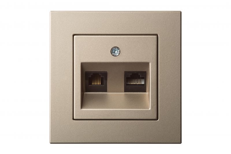 Розетка телефонная и компьютерная (RJ11+RJ45) Liregus Epsilon 28-3165