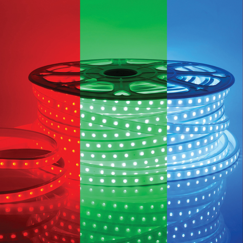 Светодиодная лента Apeyron 220В ЭКО 12Вт/м smd5050 60д/м IP65 600Лм/м 50м RGB SL-64