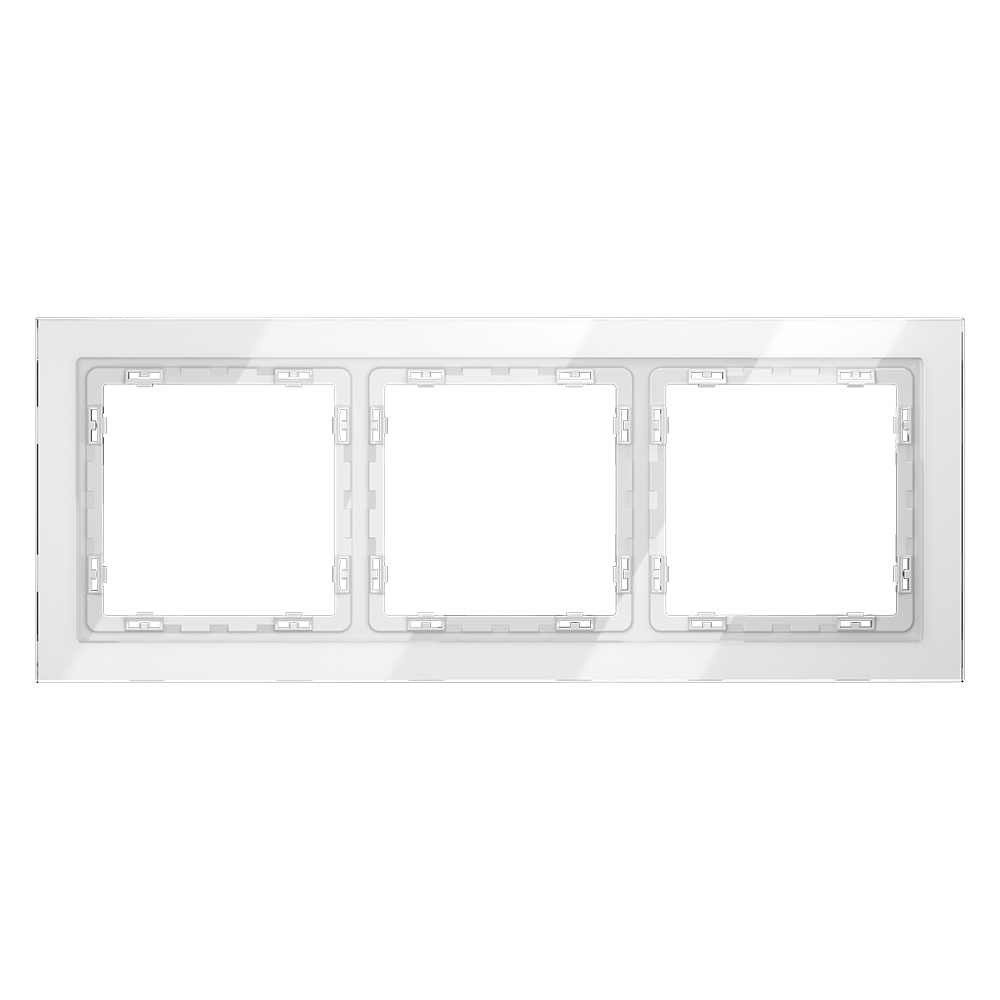 Рамка на 3 поста Voltum S70 VLS110301 (белый, стекло)