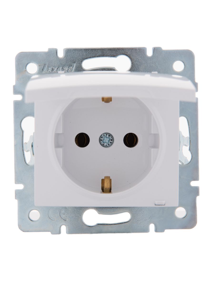 Розетка с/з с крышкой Lezard Karina 707-0288-123