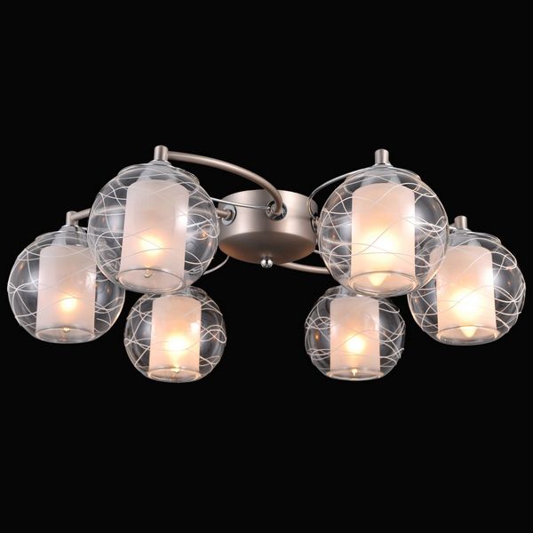 Потолочная люстра Natali Kovaltseva TWIN 75089/6C NICKEL, CHROME