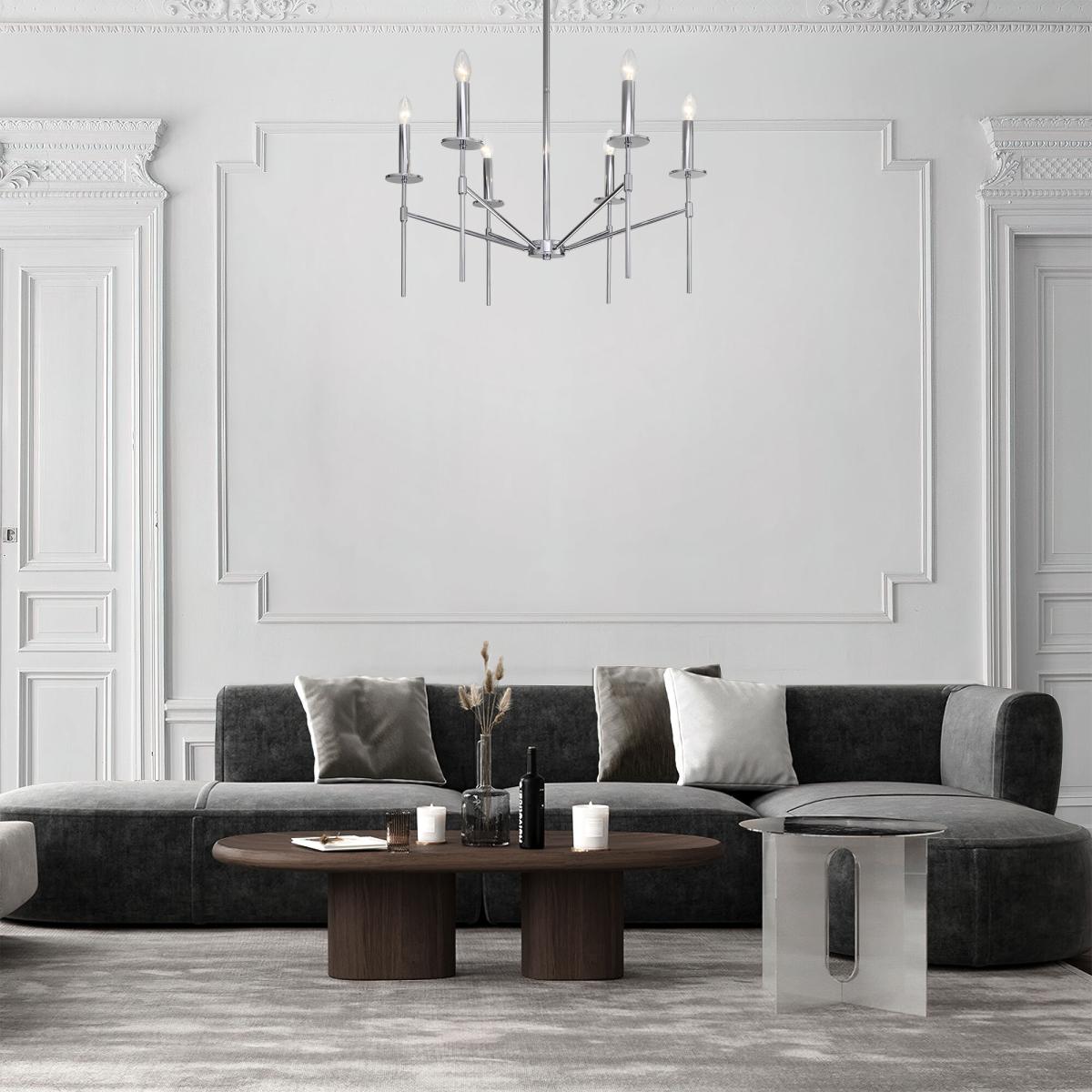 Люстра на штанге Eurosvet Anders 60142/6 хром Smart a061933