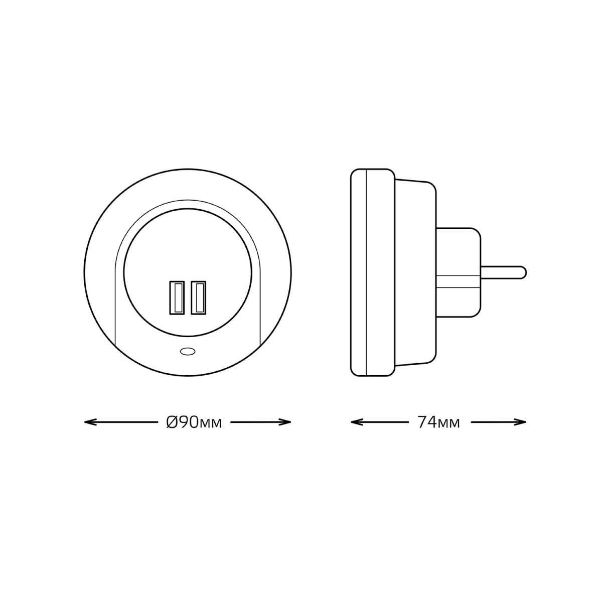 Сетевой адаптер ночник Gauss NS001