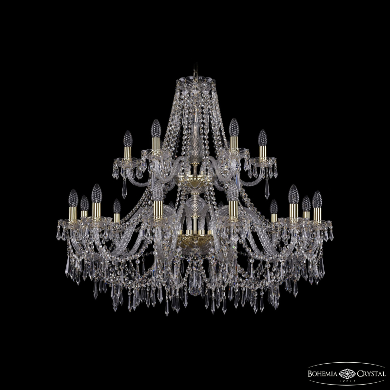 Подвесная люстра Bohemia Ivele Crystal 1403/12+6/360/2d G