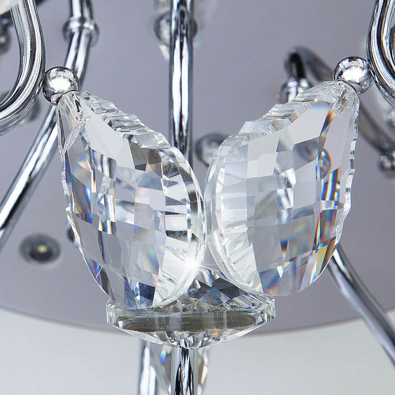 Потолочная светодиодная люстра Eurosvet Bloomy 80115/15 хром/синий+красный+фиолетовый