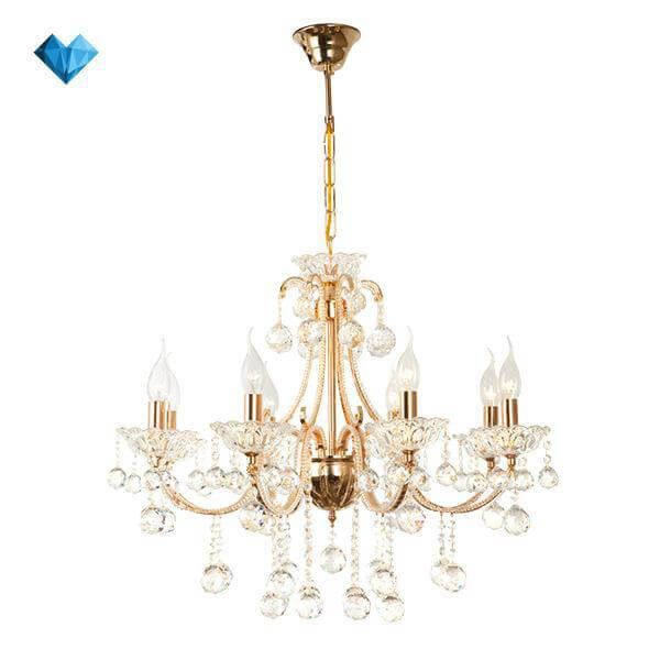 Подвесная люстра Eurosvet 10044/8 золото/прозрачный хрусталь Strotskis