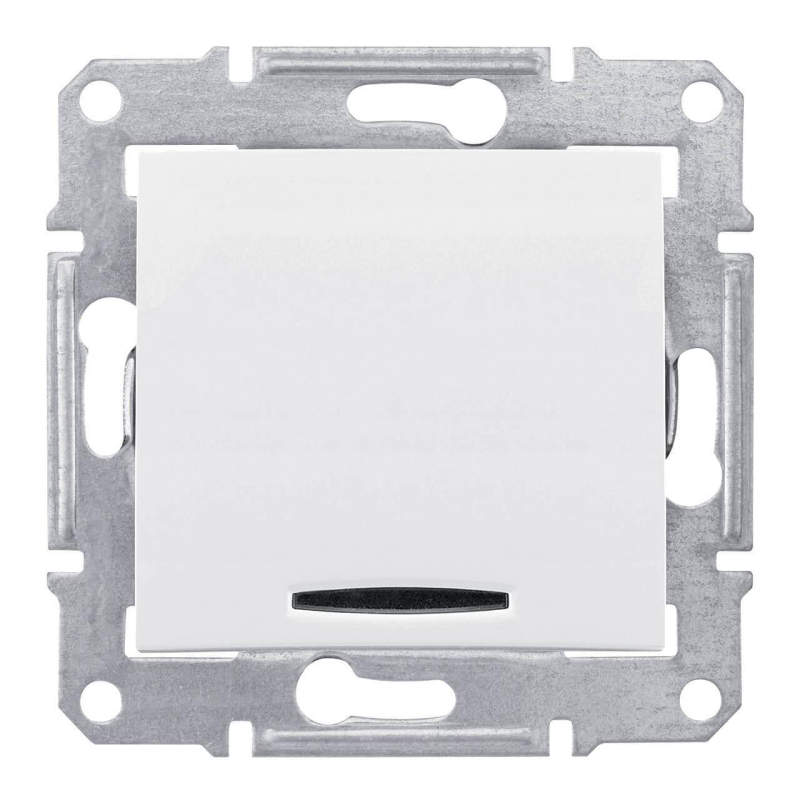 Выключатель одноклавишный с красной подсветкой Schneider Electric Sedna 10A 250V SDN0400321