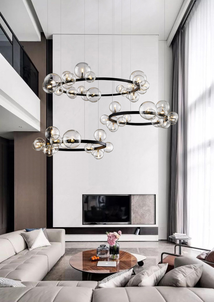 Подвесной светильник Delight Collection Art Deco Bubble KM1294P-24 black/clear