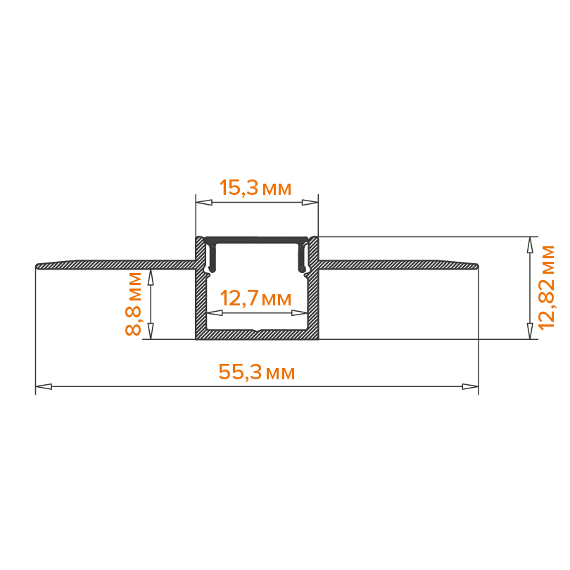 Профиль встраиваемый Wolta WAP-I-55/13/3000-A