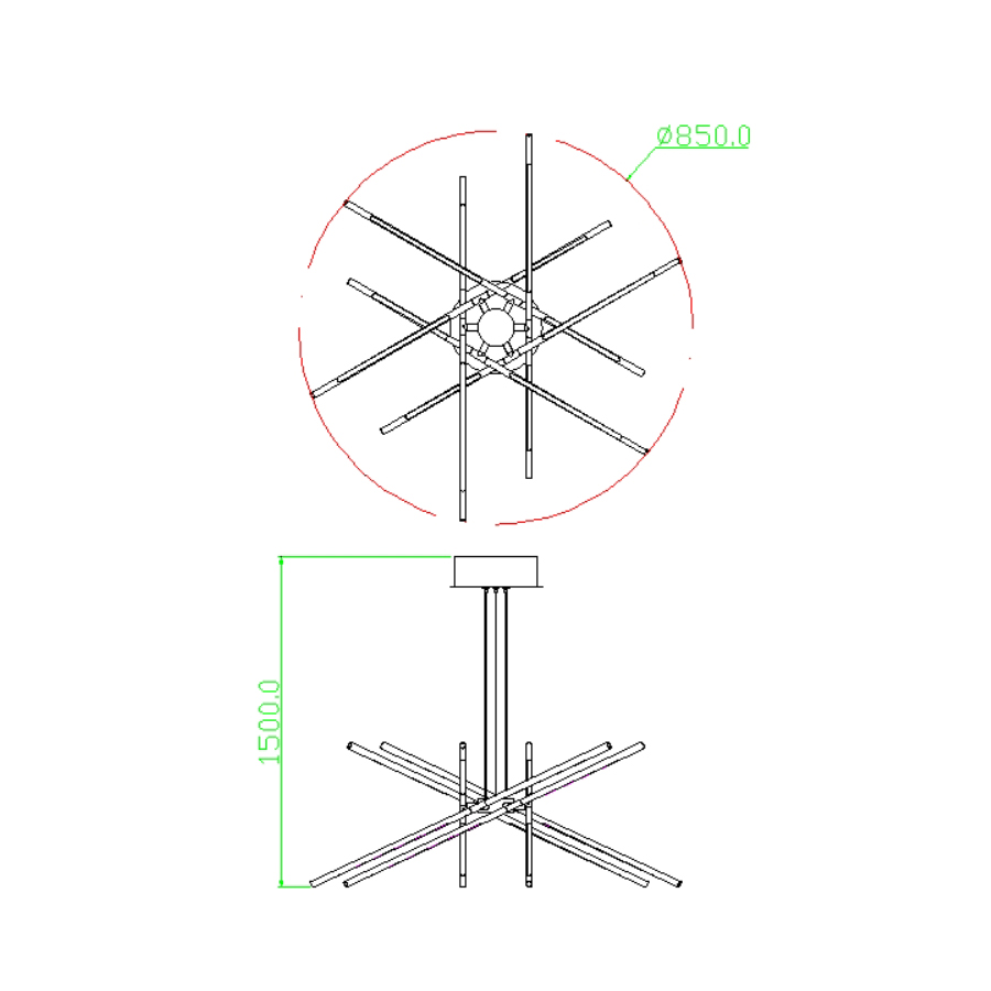 Подвесная люстра Delight Collection Tubular MD18001070-12AGOL