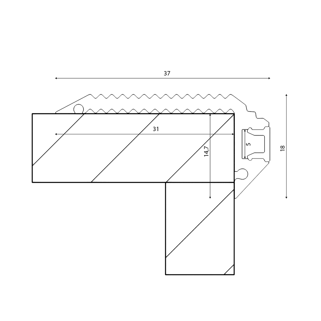 Профиль алюминиевый DesignLed STEP 3819B 001501