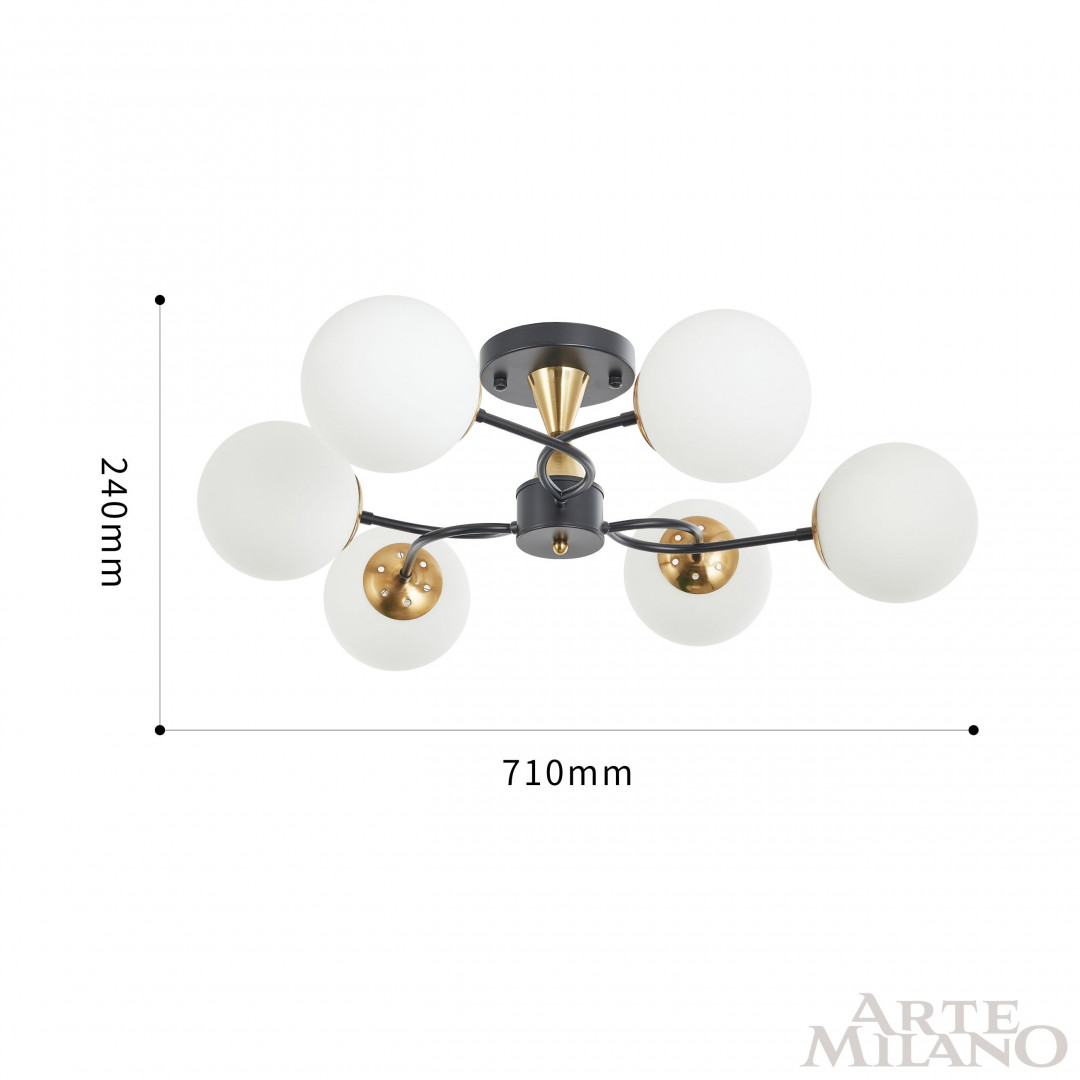 Потолочная люстра Arte Milano Neapolis 276808/6 BK/GD