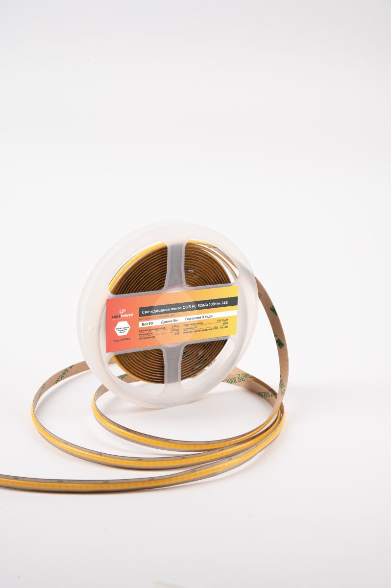 Светодиодная лента LEDS POWER COB FC 528/м (10Вт/м) 24В холодная 007366