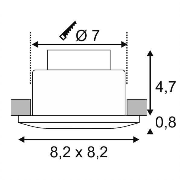 Встраиваемый уличный светильник SLV Out 65 Square Led Set 114470