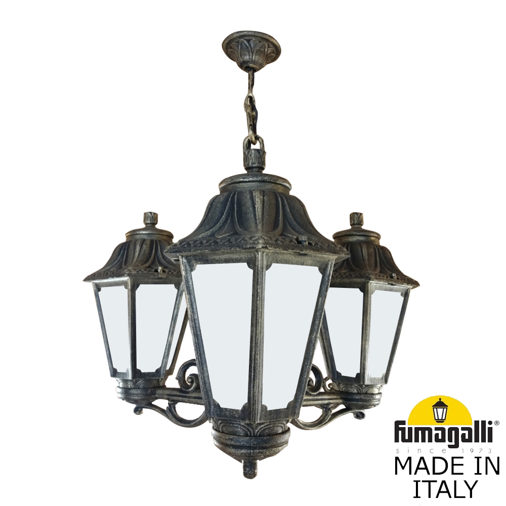 Уличный подвесной светильник Fumagalli SICHEM/ANNA 3L E22.120.S30.BYE27