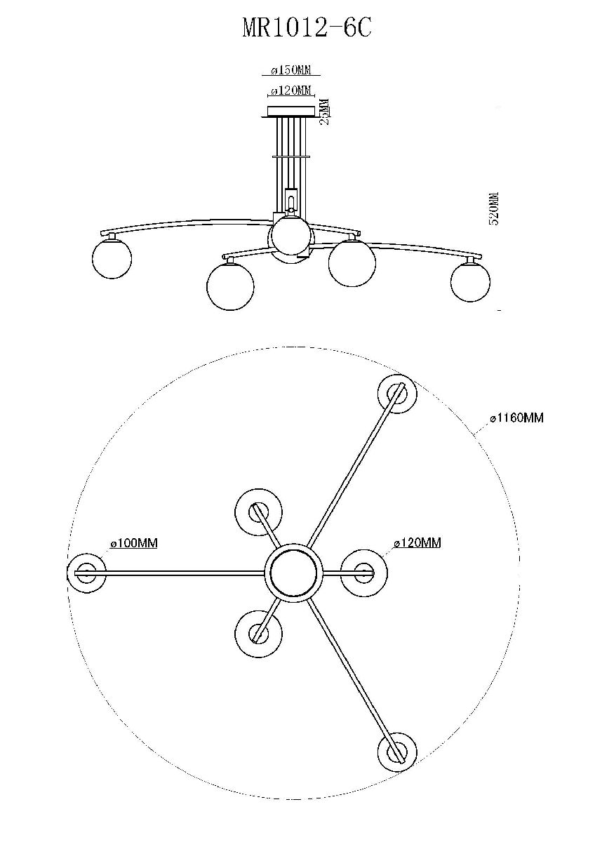 Потолочная люстра MyFar Stacy MR1012-6C