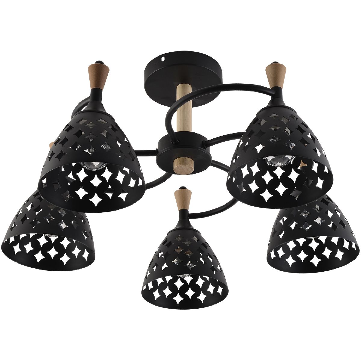 Люстра на штанге Reluce 01515-0.3-05 BK+WOOD