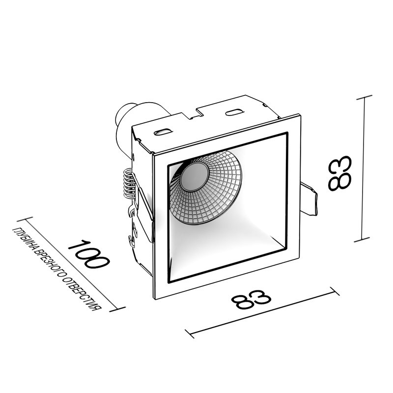 Встраиваемый светильник LeDron RISE KIT 1 Black/White 00000014639