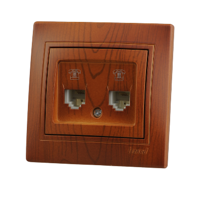 Розетка телефонная двойная евро Lezard Mira 701-0801-138