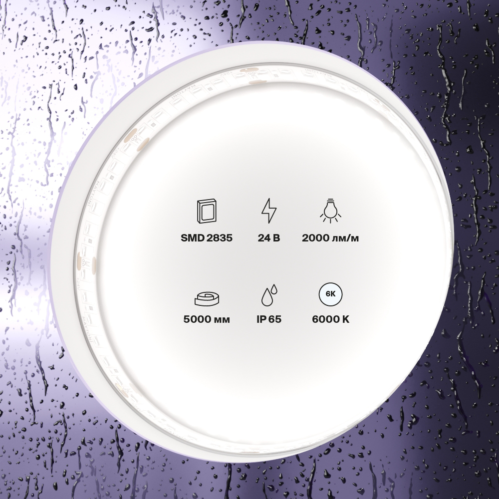 Светодиодная лента Maytoni Technical 24В 2835 20Вт/м 6000K IP65 10159