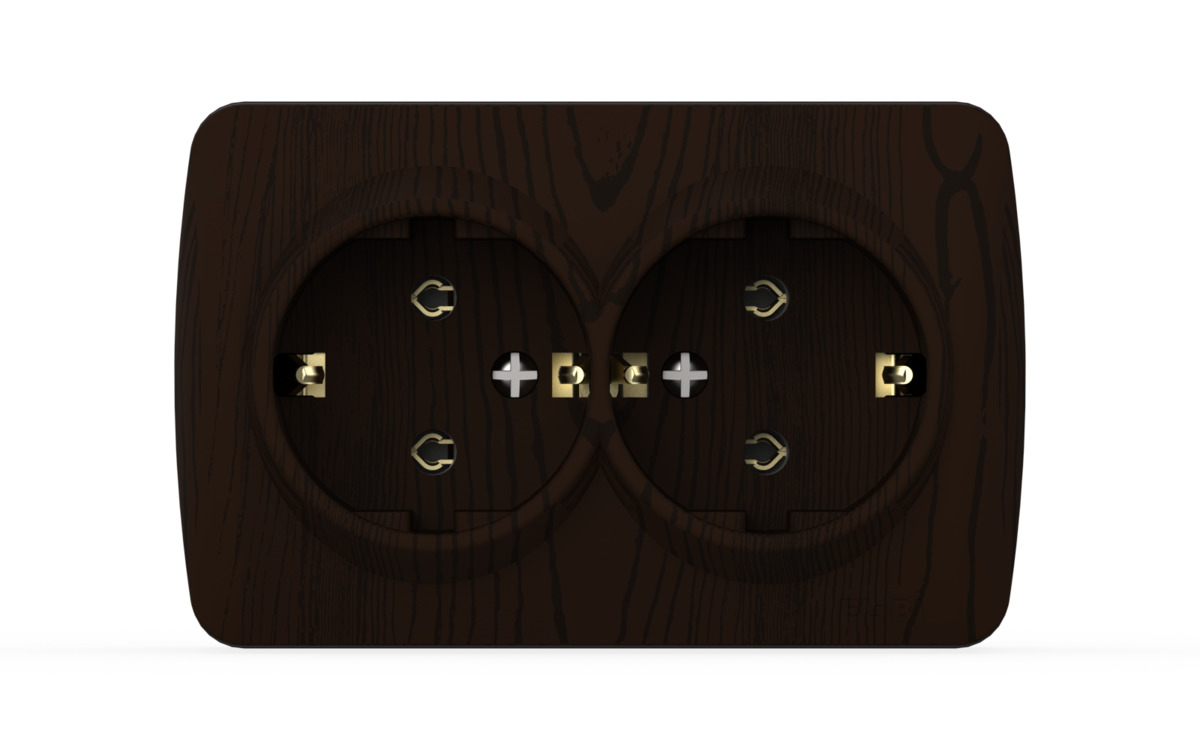 Розетка двухместная с заземлением ELBI Alsu 504-010400-907