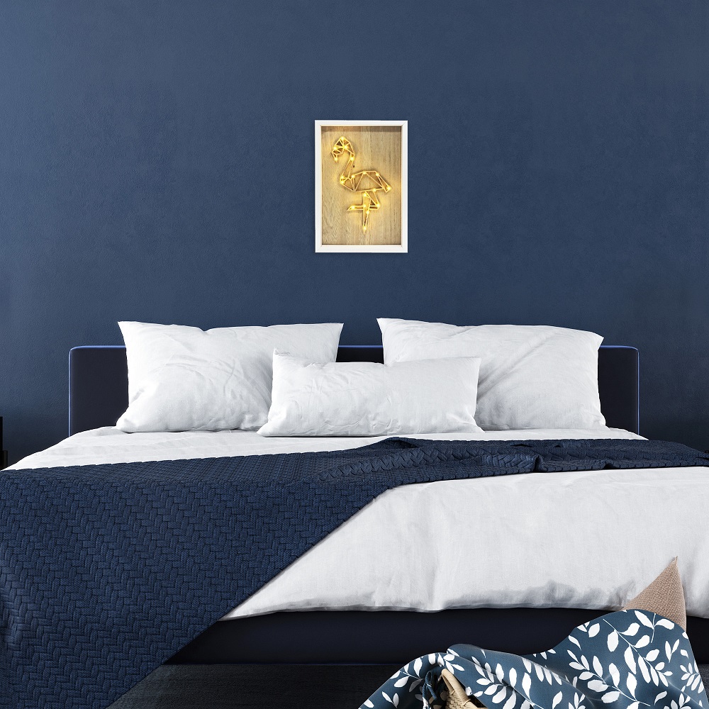 Светодиодный ночник Apeyron Фламинго теплый белый 2хАА МДФ 12-178