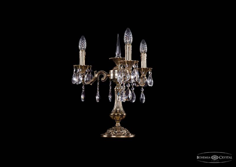 Настольная лампа Bohemia Ivele Crystal 1702L/3/CK125IV-45/A/GB