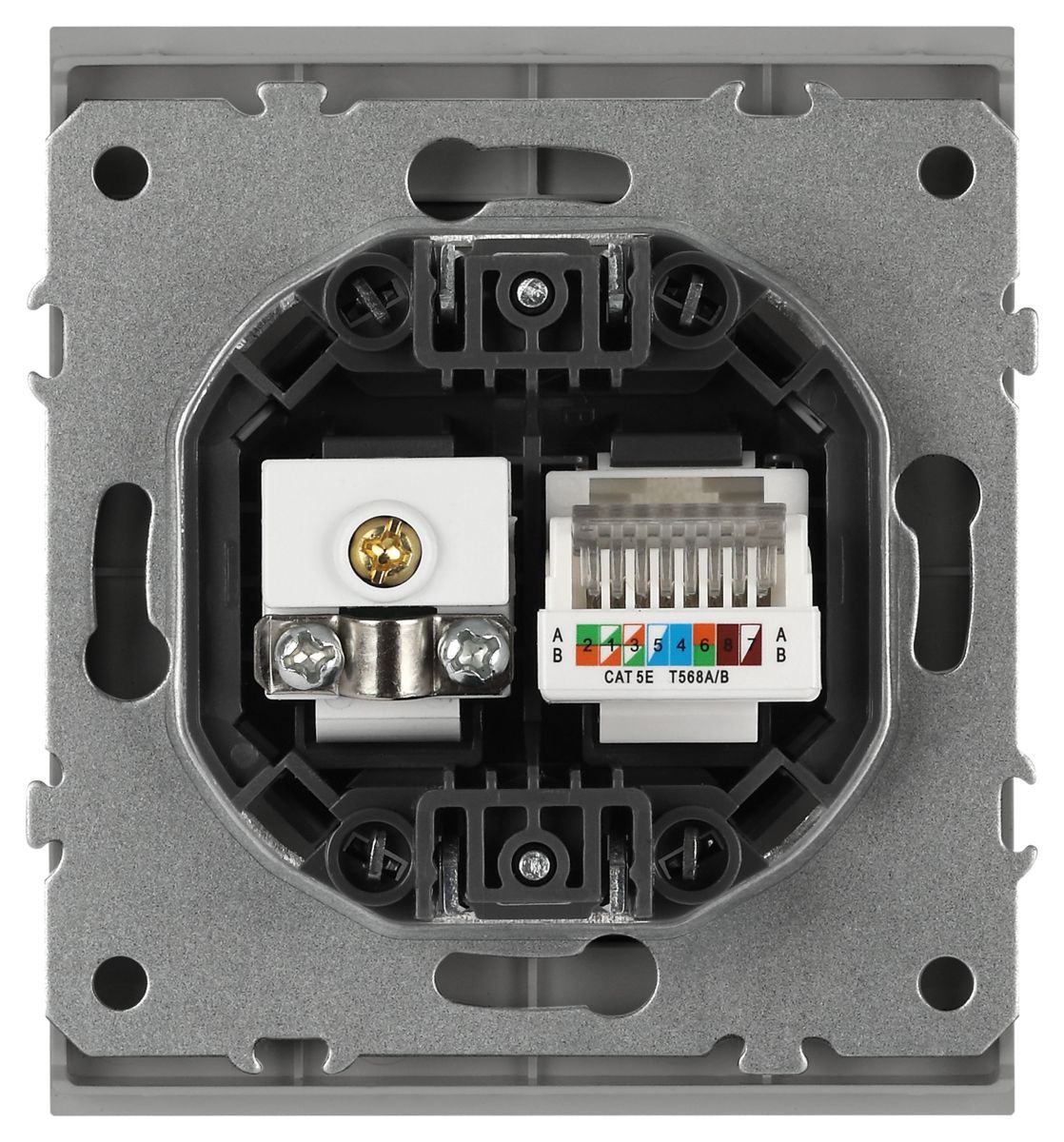 Розетка Эра Arktik 16-3110-03 комбинированная RJ45+TV алюминий Б0070496