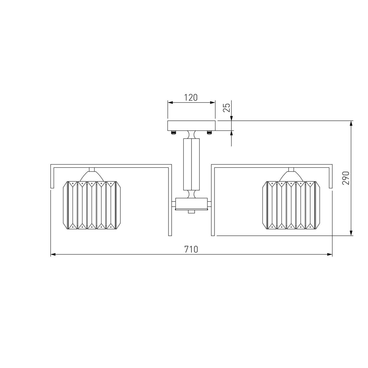 Потолочная люстра Eurosvet April 10126/5 золото/прозрачный хрусталь Strotskis Smart (10117/5)