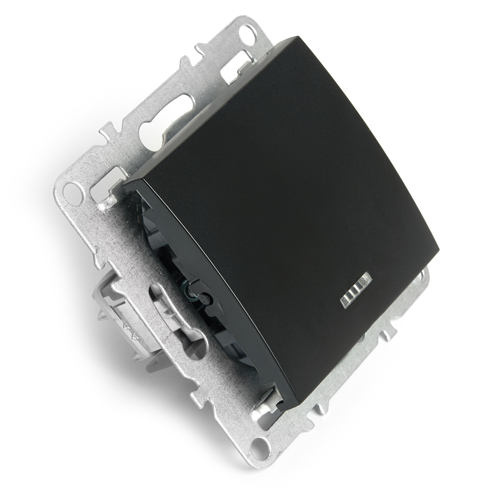 Выключатель 1-клавишный c индикатором Stekker Эрна PSW10-9101-03 49146