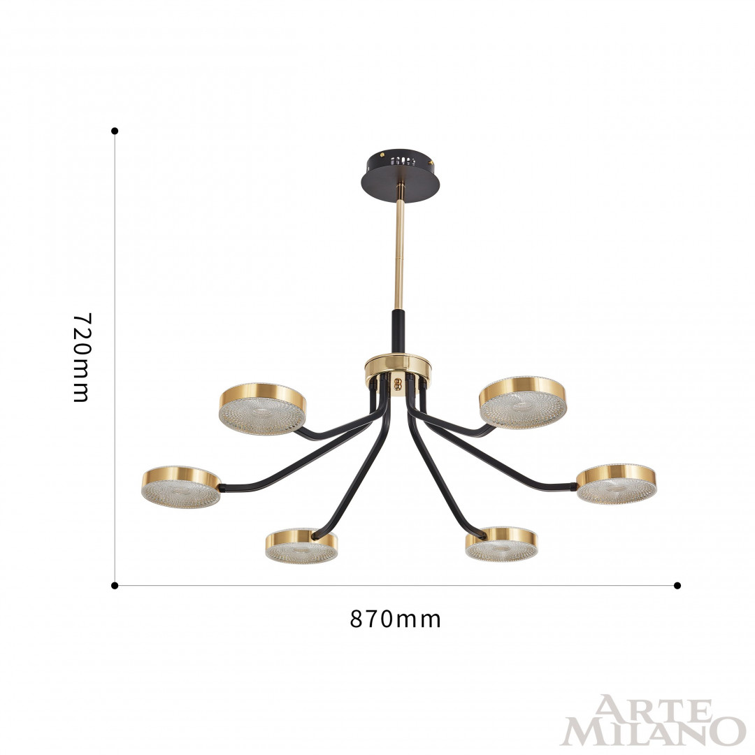 Люстра на штанге Arte Milano Ferrara 276079/6 BK/GD