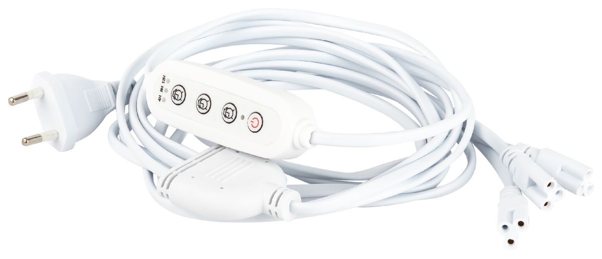 Разветвитель сетевой для линейных светильников Эра 3х IEC C5 3pin+timer (4/8/12 H) 2 м Б0066949