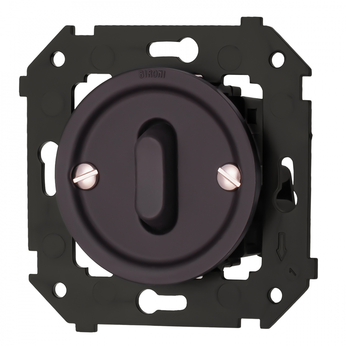 Выключатель одноклавишный проходной Bironi Шедель Бриз B3-221-22M