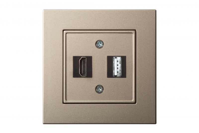 Розетка HDMI и USB Liregus Epsilon 28-3243