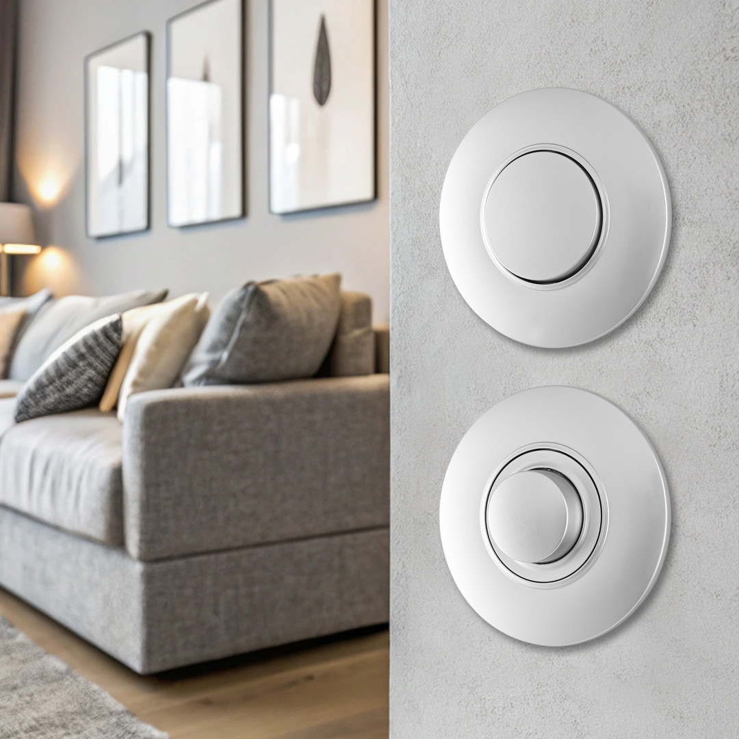 Выключатель круглый одноклавишный с рамкой Arte Milano SET08-1-30-1 silver