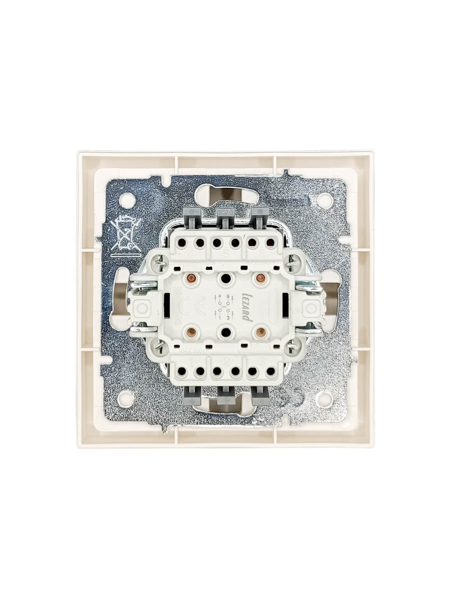 Выключатель промежуточный слоновая кость безвинтовой зажим/клемма Lezard Zima 704-9088-107QC