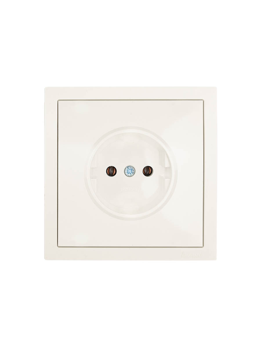 Розетка б/з ПБТ слоновая кость безвинтовой зажим/клемма Lezard Zima 704-9088-121BQC