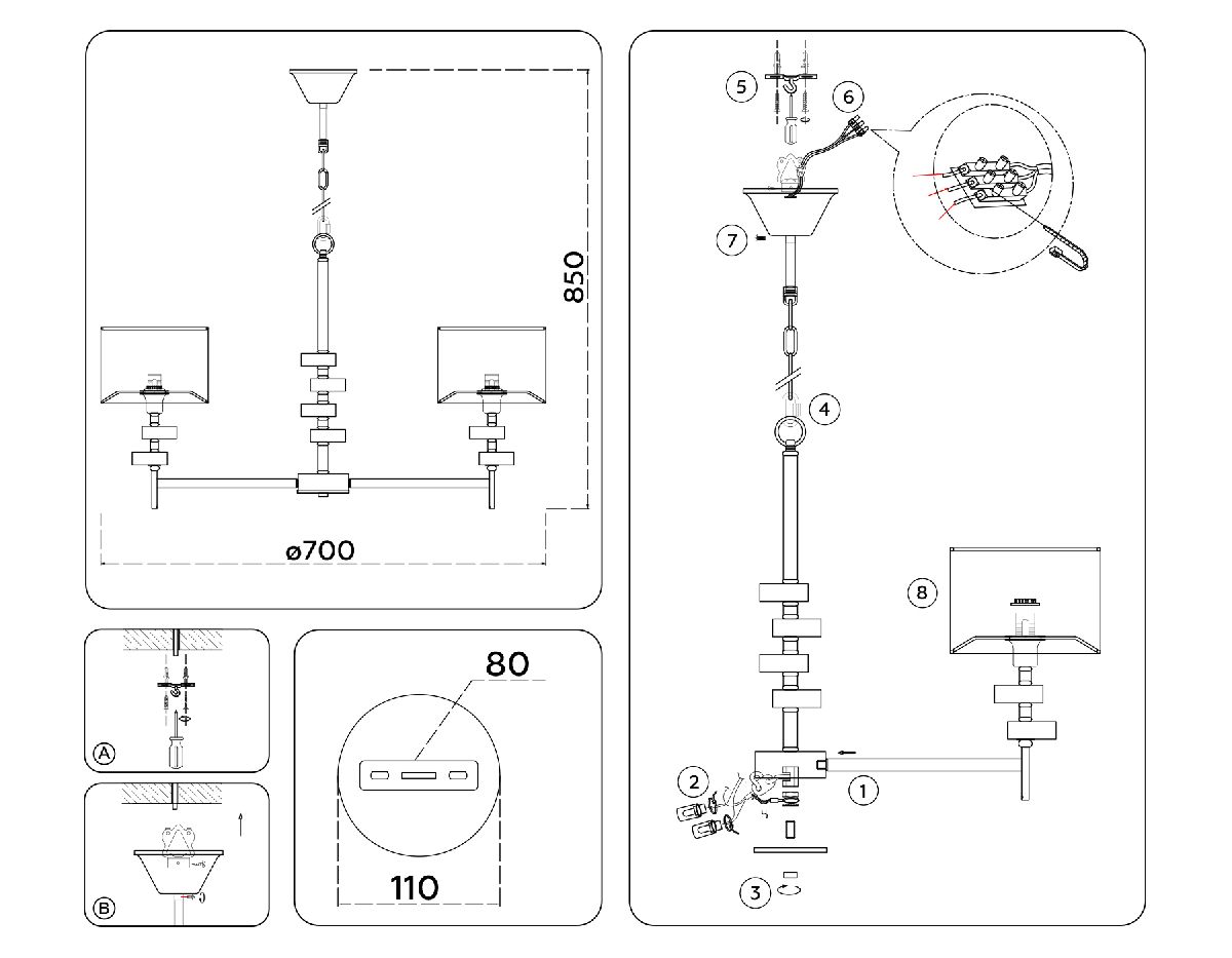 Подвесная люстра Ambrella Light High Light Classic LH71331